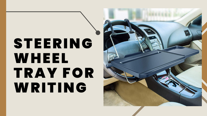 Car Steering Wheel Desk | Food Table for Car | Steering Wheel Tray for  Constant Travelers, Fits Most Vehicles Steering Wheels (Black)